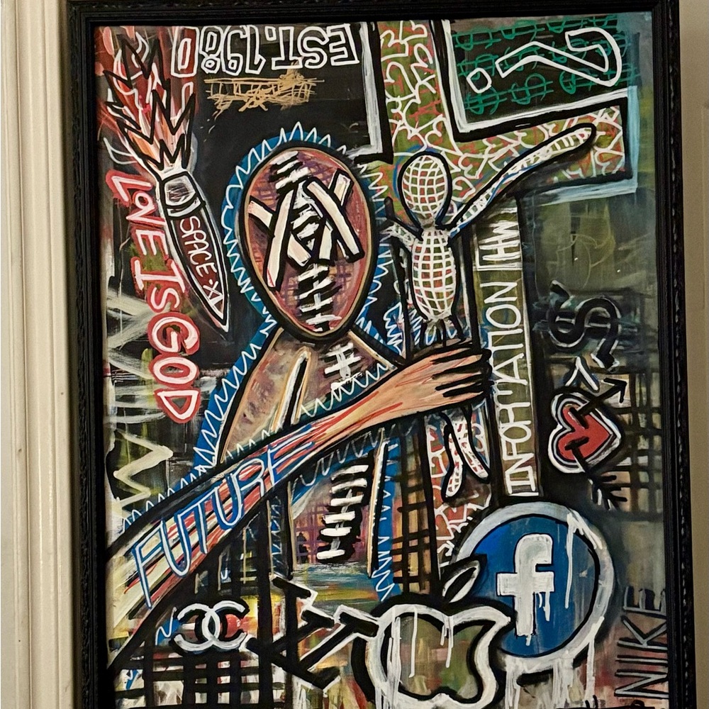 Dynamic Urban Art Canvas with Multicolor Design  “ Future”